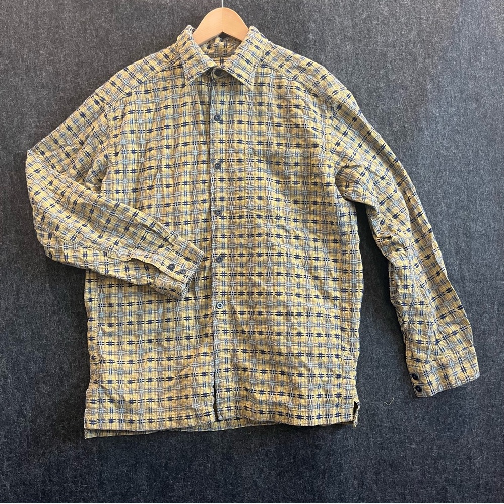 Mountain Hard Wear Men’s Yellow and Blue Checkered Long Sleeves Shirt Size XL